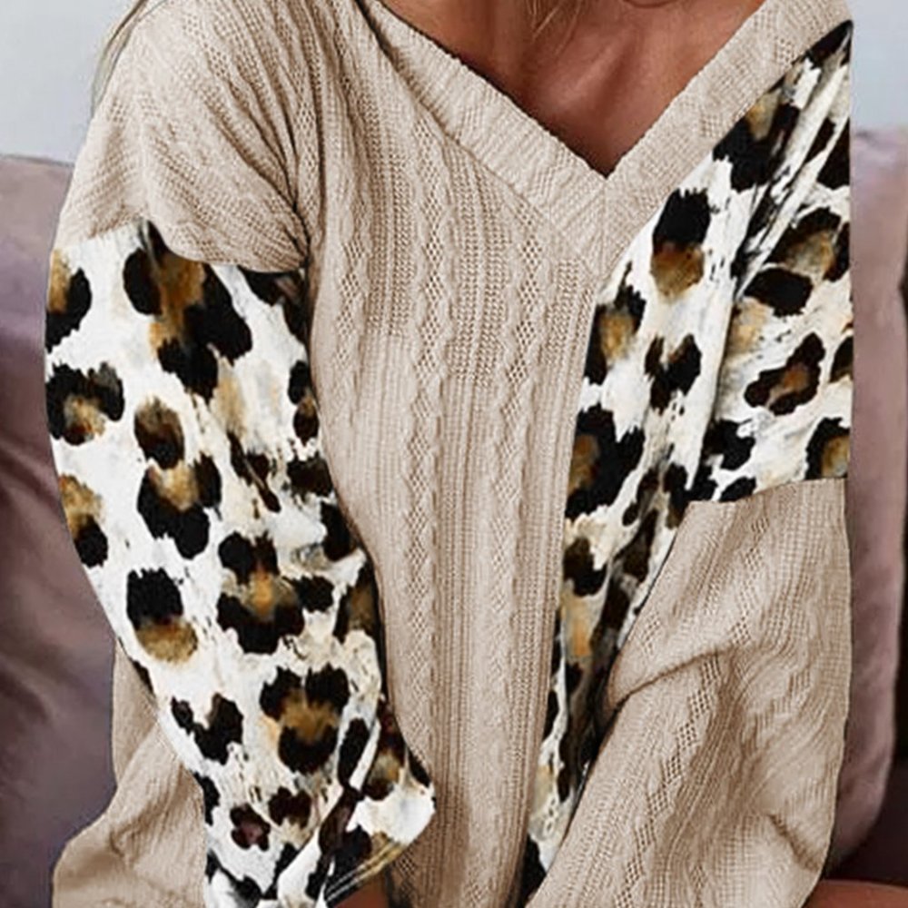 Off white leopard vneck sweater